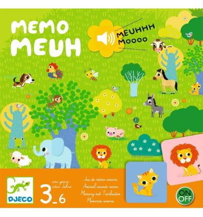 Memo dźwiękowe gra MEMO MEUUUH Djeco 3+