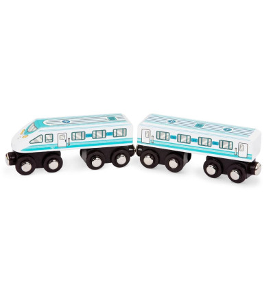 Pociąg lokomotywa + wagonik biały B.Toys