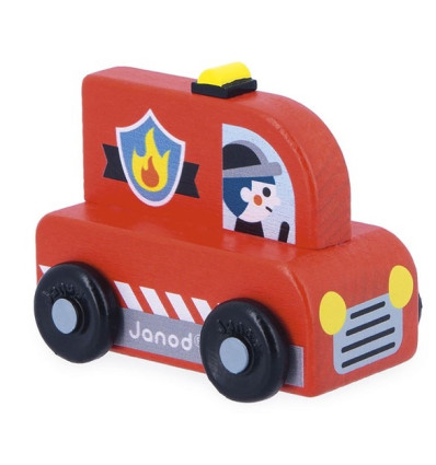 Wóz Strażacki drewniany pojazd Janod 12 m-cy+