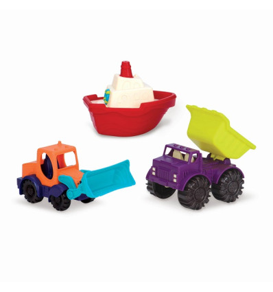Zestaw 3 mini pojazdów do piasku B.Toys