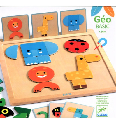 Drewniana układanka magnetyczna GeoBasic Djeco