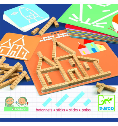 Układanka drewniana z patyczków Eduludo Djeco
