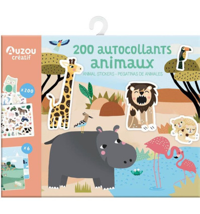 Zwierzęta naklejki 200 szt z planszami Auzou