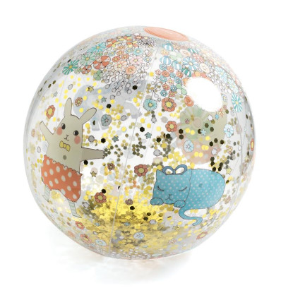 Piłka plażowa Kawaii z brokatem 35 cm Djeco 3+