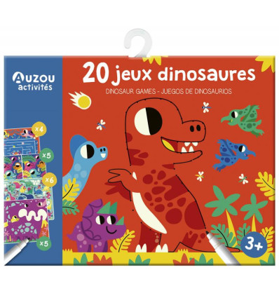 Dinozaury 20 łamigłówek wielokrotnych Auzou 3+