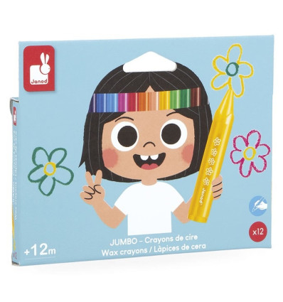 Kredki woskowe dla maluchów 12 sztuk Janod