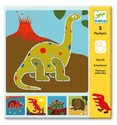 DINOZAURY Szablony do nauki rysowania DJECO
