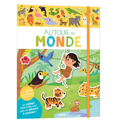 Dookoła świata zeszyt + naklejki 270 szt Auzou 3+