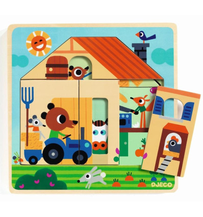 Puzzle warstwowe 3 plansze Zagroda Gabi Djeco