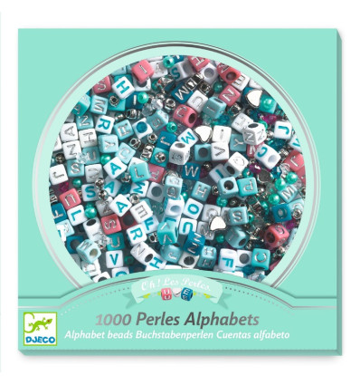 Bransoletki koraliki literki zestaw srebrny Djeco