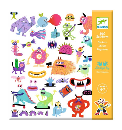Potwory naklejki 160 szt. Djeco 4+