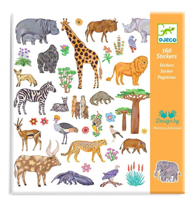 Kenia Zwierzęta z Afryki naklejki 160 szt. Djeco