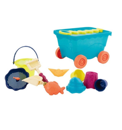 Wózek Przyczepka do piasku - niebieski B.Toys