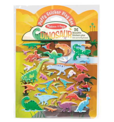 Dinozaury naklejki wypukłe wielorazowe Melissa