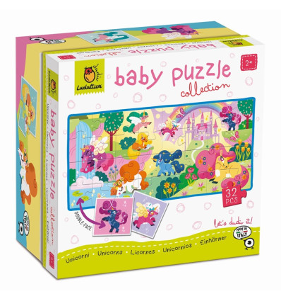 Jednorożce dwustronne Baby puzzle Ludattica 2+