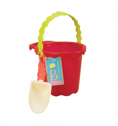 Wiaderko czerwone+łopatka, średnie B.Toys