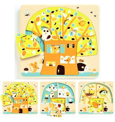 Puzzle warstwowe 3 plansze Drzewo Djeco