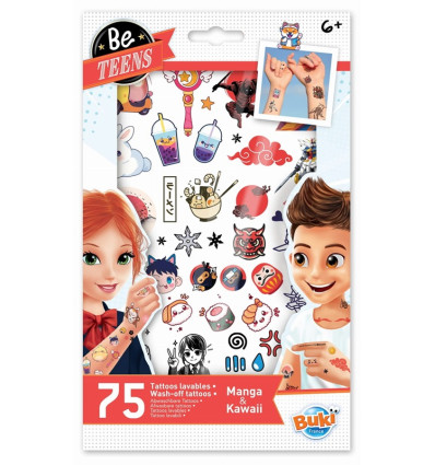 Tatuaże Manga i Kawiii 75 sztuk Buki 6+