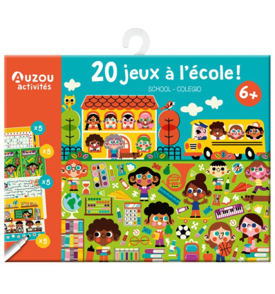W szkole 20 łamigłówek wielokrotnych Auzou 3+