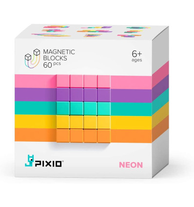 Klocki magnetyczne Pixio 60 el. Neon