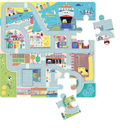 Puzzle Ulice Miasta z samochodzikami 3+ Auzou