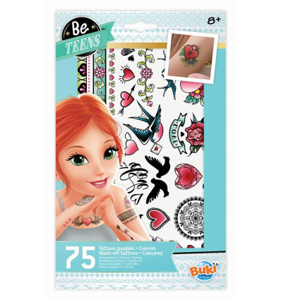 Tatuaże kolorowe dla dziewczynki 75 sztuk Buki