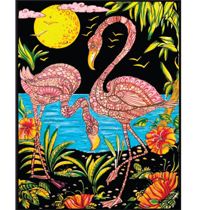 Flamingi Kolorowanka welwetowa 47 x 35 cm