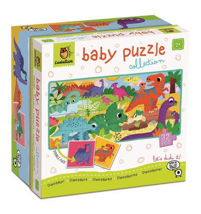 Dinozaury dwustronne Baby puzzle Ludattica 2+