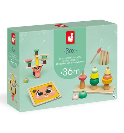 Janod Box 36 m-cy zestaw zabawek edukacyjnych