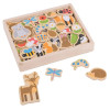 Leśny Świat drewniane magnesy 35 szt, Bigjigs 3+