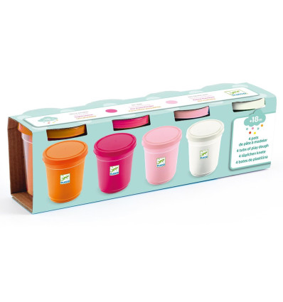 Masa plastyczna 4 kubeczki Sweet Djeco 18 m-cy+