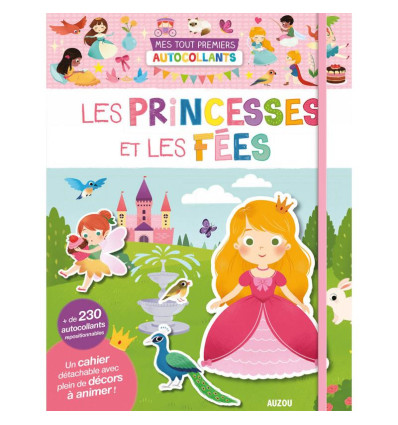 Księżniczki zeszyt z naklejkami 230 szt Auzou 3+