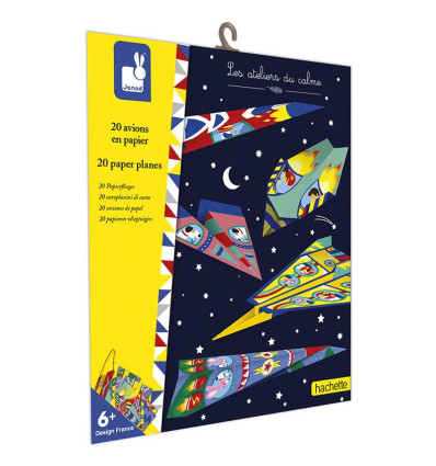 Origami Samoloty 20 sztuk z wyrzutnią Janod 6+