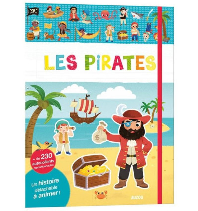 Piraci zeszyt z naklejkami 230 szt Auzou 3+