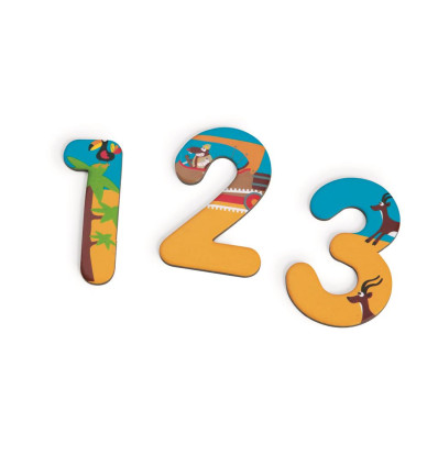 Magnetyczne cyferki safari 60 szt Scratch 3+