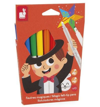 Magiczne flamastry 10 sztuk Janod 3+