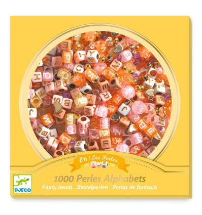 Bransoletki koraliki literki zestaw złoty Djeco