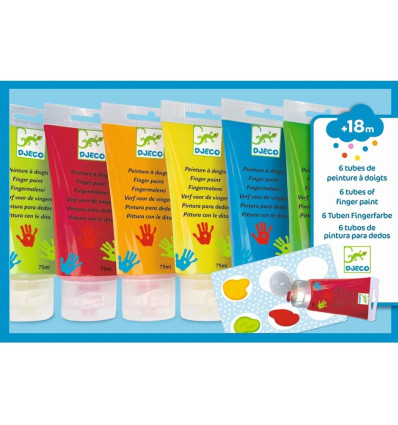 Farby do malowania palcami Classic Djeco 18 m-cy+