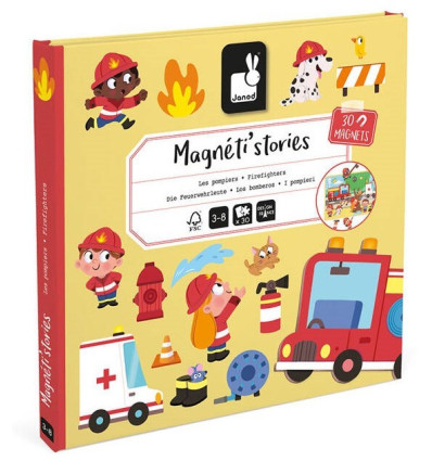 Strażacy układanka Magneti`stories Janod 3+