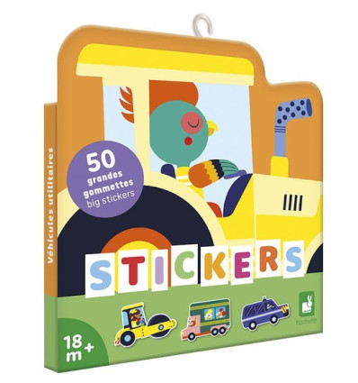 Pojazdy duże naklejki Janod 18 m-cy