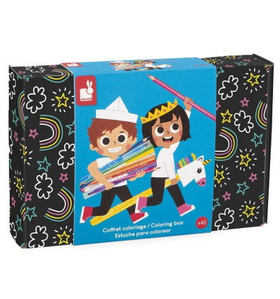 Zestaw do kolorowania w walizce 42 sztuk Janod 3+