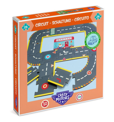 Puzzle Tor wyscigowy Crazy Motors Djeco 3+