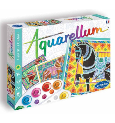 Konie Aquarellum 3 duże obrazki Sentosphere 7+