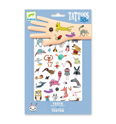 Tatuaże Małe Stworki 2 arkusze Djeco 3+