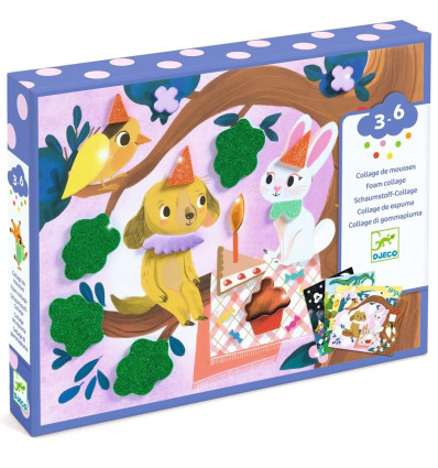 Leśne przyjęcie mozaika zestaw kreatywny Djeco 3+