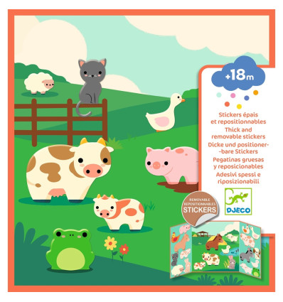 Farma naklejki wielokrotne zestaw kreatwyny Djeco