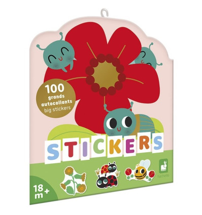 Zwierzęta w ogrodzie duże naklejki 100 szt Janod