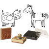 Farma drewniane stemple z uchwytami 9 szt CreaLign