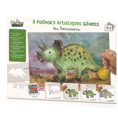 Dinozaury szablony do malowania 10 szt Crea Lign