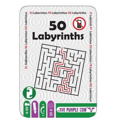 50 labiryntów zestaw łamigłówek The Purple Cow 4+